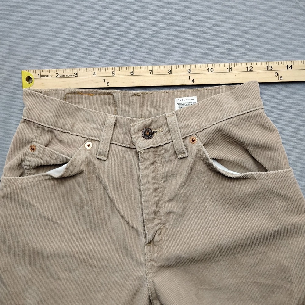 Vintage Levis 910 Tan Corduroy Pants 90s Made in USA Straight Leg Beige 3 JR M - Picture 7 of 11